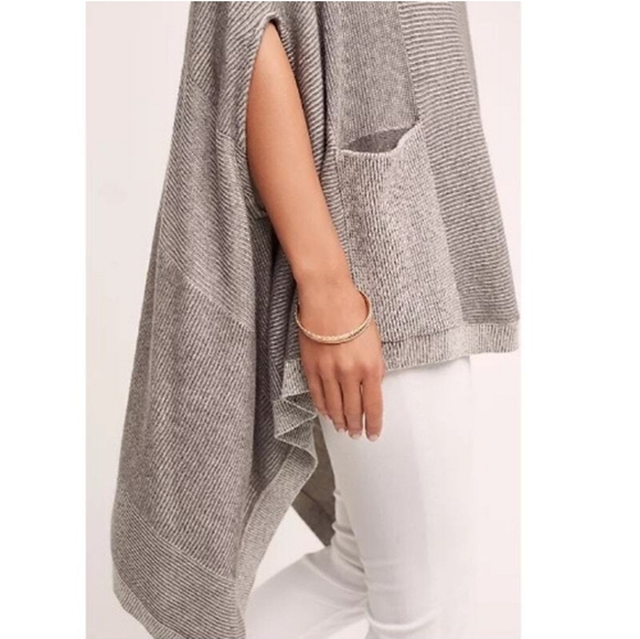 Anthropologie Moth Madison Park Ribbed Poncho M/L - Picture 2 of 10